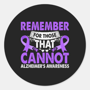 Heimerheimer's Awareness Remember For Those Purple Classic Round Sticker