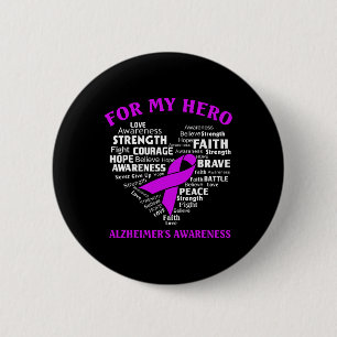 Heimerheimer's Awareness Shirt For My Hero Ribbon  6 Cm Round Badge