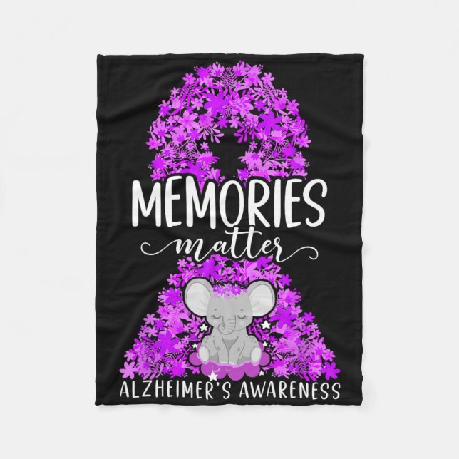 Heimerheimer's Dementia Awareness Support Elephant Fleece Blanket (Front)