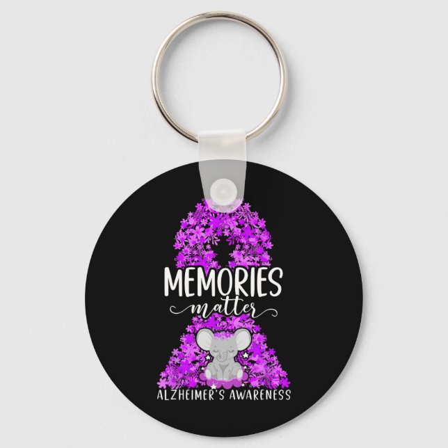 Heimerheimer's Dementia Awareness Support Elephant Key Ring (Front)
