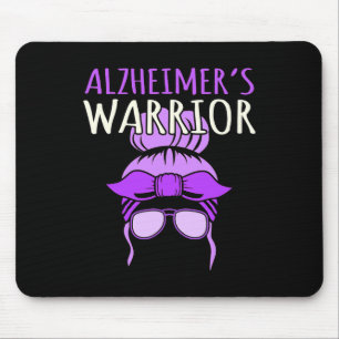 Heimerheimer's Warrior Awareness Purple Ribbon Mon Mouse Pad