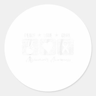 Heimers Awareness 2024 Peace Love Cure Retro Wear Classic Round Sticker