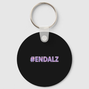 Heimer's Awareness - #end Floral Statement  Key Ring