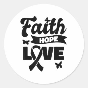 Heimers Awareness - Faith Hope Love Sunflower Heim Classic Round Sticker