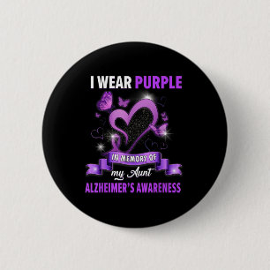 Heimers Awareness I Wear Purple In Memory Of My Au 6 Cm Round Badge