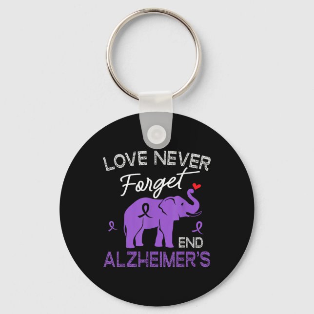 Heimers Awareness Love Never Forgets End Heimers  Key Ring (Front)