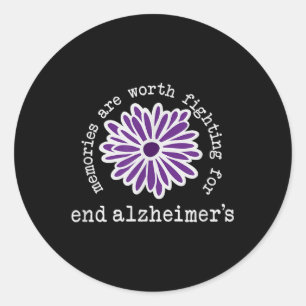 Heimers Awareness Memories Are Worth Fighting For  Classic Round Sticker
