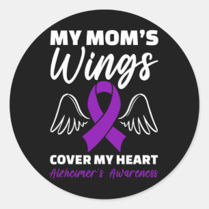 Heimers Awareness My Mum's Wings Cover My Heart Classic Round Sticker