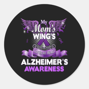 Heimers Awareness Products Moms Wings Cover My Hea Classic Round Sticker