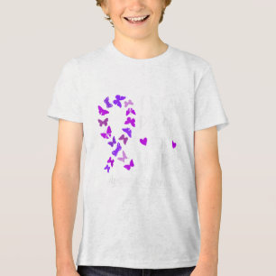 Heimers Awareness Ribbon Butterfly Purple For Hope Tri-Blend Shirt