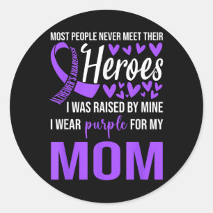 Heimers Awareness Shirt I Wear Purple For Mum  Classic Round Sticker