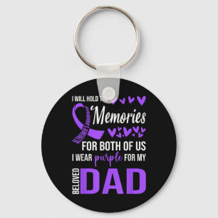 Heimers Awareness Shirt Purple Ribbon Memories For Key Ring