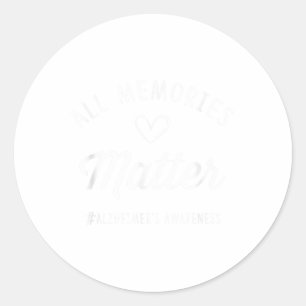 Heimers Awareness Tee Purple Memories _1 Classic Round Sticker