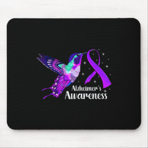 Heimers Disease Ad Hummingbird Purple Awareness Ri Mouse Pad