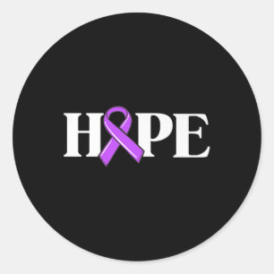 Heimers Shirt For Women Purple Ribbon Awareness Ho Classic Round Sticker