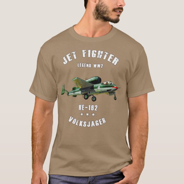 Heinkel He 162 Volksjager Military Jet Fighter Pla T-Shirt (Front)