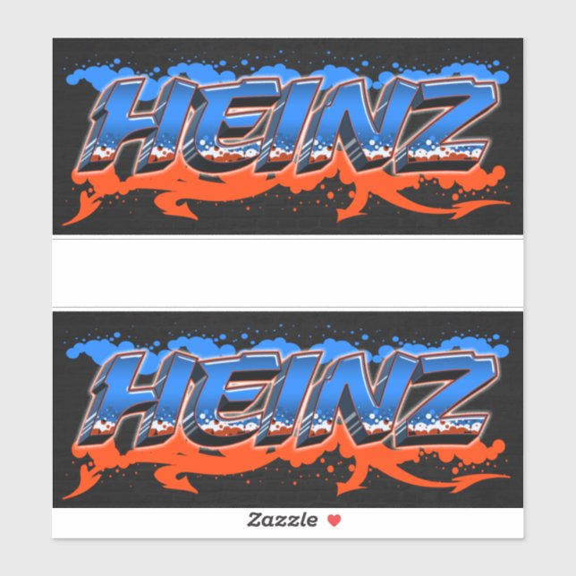 Heinz First Name Graffiti Sticker (Sheet)