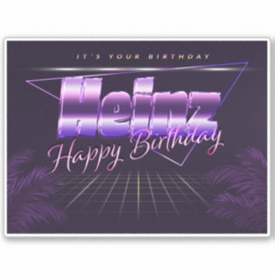 Heinz Name Vorname lila retro Sticker Geburtstag