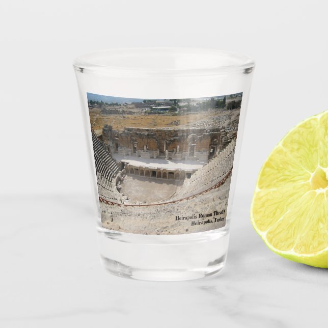 Heirapolis Roman Theatre Shot Glass (Front)