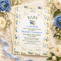 Heirloom Blue Floral Lace Baby Shower