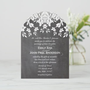 Heirloom Chalkboard and Lace Elegant Wedding Invitation