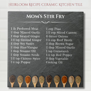Heirloom Family Recipe Ingredients List Kitchen Tile