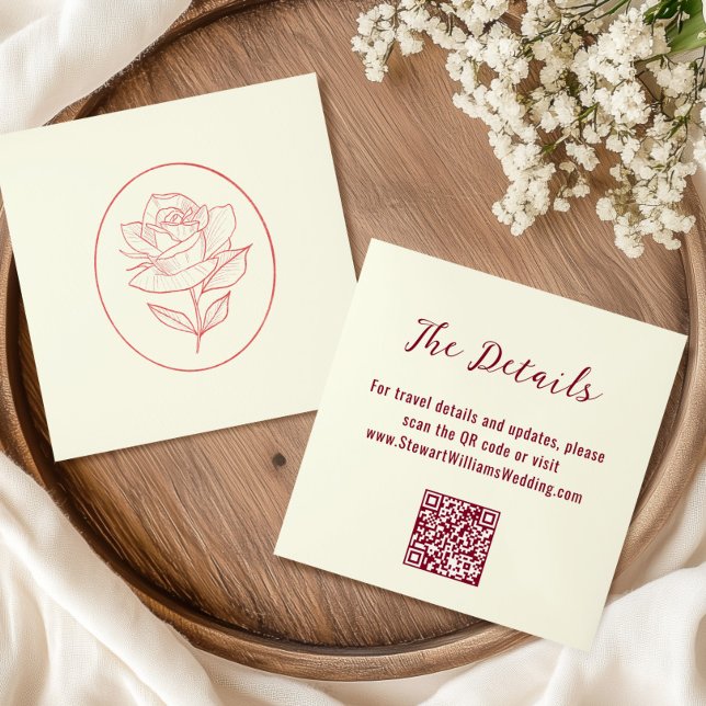 Heirloom Garden Classic Botanical Wedding Website Enclosure Card (Creator Uploaded)