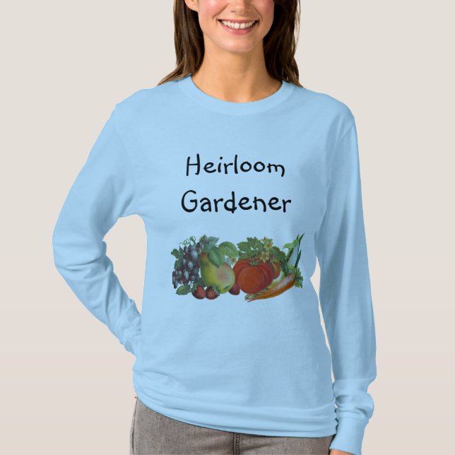 Heirloom Gardener Customisable Saying T-shirt (Front)