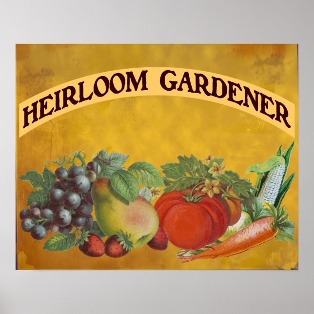 Heirloom Gardener Vintage Art Poster (Front)