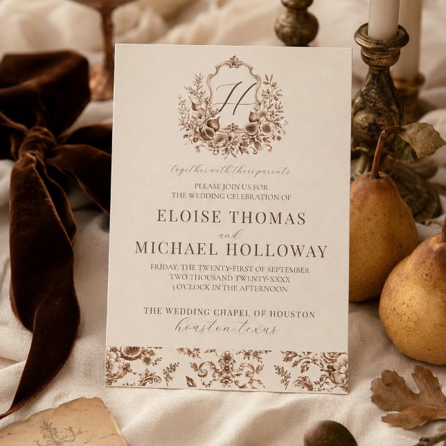 Heirloom Harvest Crest Fall Wedding Invitation (Heirloom Harvest Crest Fall Wedding Invitation)