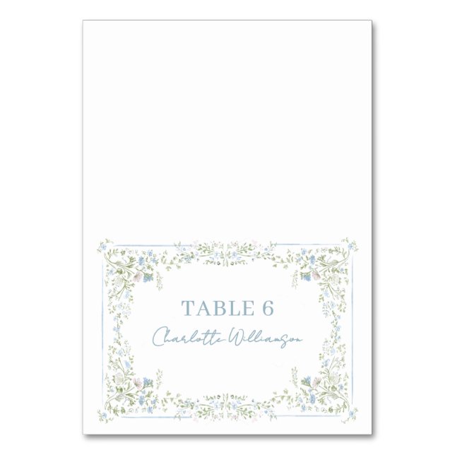 Heirloom Hydrangea Table Cards Place Cards (Front)
