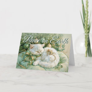 Heirloom Peace on Earth Cat Mouse Christmas Holiday Card