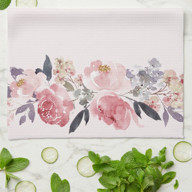 Heirloom Peonies Tea Towel (Folded)