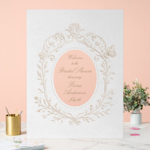 Heirloom Rococo Bridal Shower Welcome Acrylic Sign