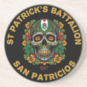 Heirloom Saint Patricks Battalion Celtic Skull  Coaster