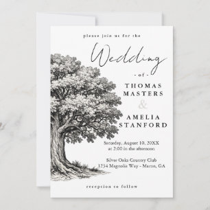 Heirloom Southern Oak Wedding Invitation