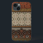 Heirloom Textile with Decorative Patterns iPhone 13 Case<br><div class="desc">Print of a decorative heirloom textile by June Erica Vess. Features floral patterns on a tan background. If you like earth tones and flowers this is the purchase for you!</div>