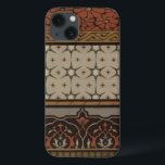 Heirloom Textile with Decorative Patterns iPhone 13 Case<br><div class="desc">Print of a decorative heirloom textile by June Erica Vess. Features floral patterns on a tan background. If you like earth tones and flowers this is the purchase for you!</div>