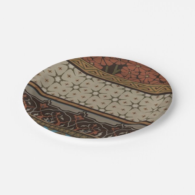 Heirloom Textile with Decorative Patterns Paper Plate (Angled)
