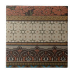 Heirloom Textile with Decorative Patterns Tile<br><div class="desc">Print of a decorative heirloom textile by June Erica Vess. Features floral patterns on a tan background. If you like earth tones and flowers this is the purchase for you!</div>