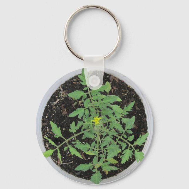 Heirloom Tomato Plant Peace Sign Key Ring (Front)
