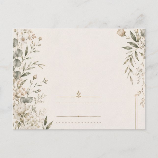 Heirloom Wedding Invitation with Refined Botanical (Front)