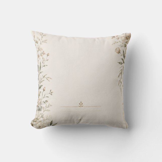 Heirloom Wedding Invitation with Refined Botanical Cushion (Front)