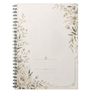 Heirloom Wedding Invitation with Refined Botanical Notebook