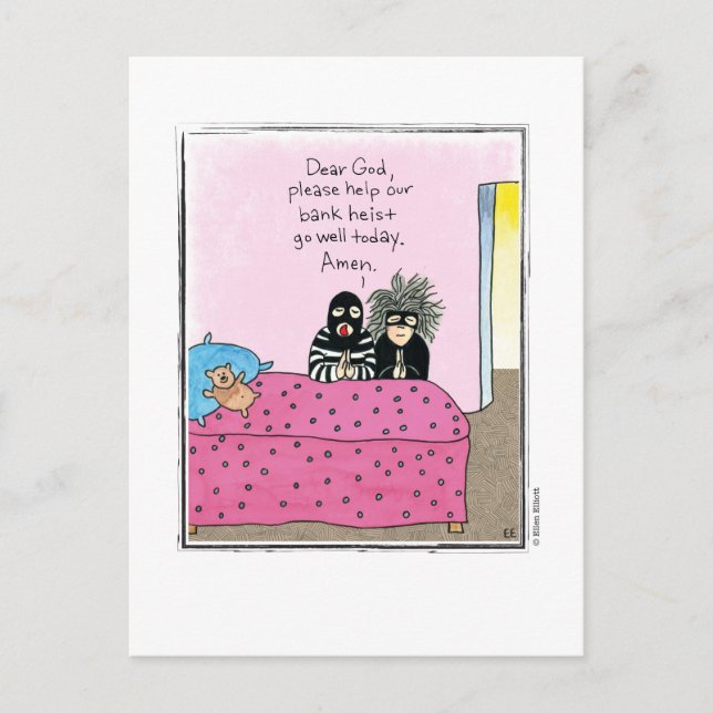 HEIST cartoon by Ellen Elliott Postcard (Front)