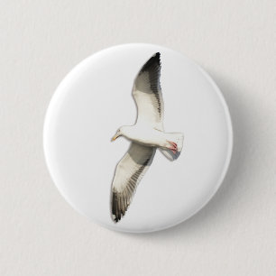 Helaine's Soaring Seagull 6 Cm Round Badge