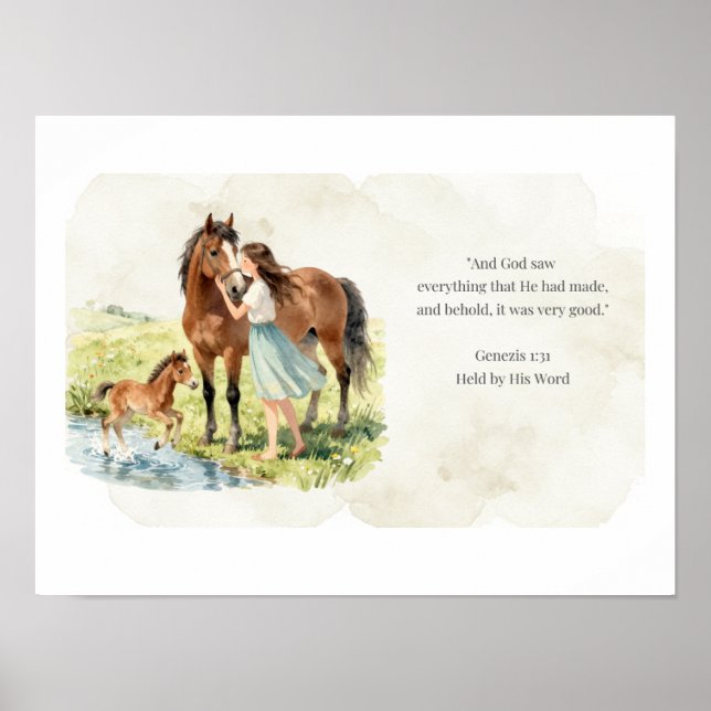 Held by His Word Horse Family Scripture Wall Art – (Front)