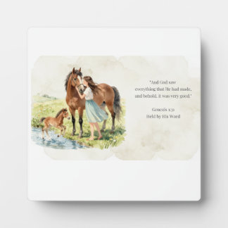 Held by His Word Horse Family Scripture Wall Art – Plaque