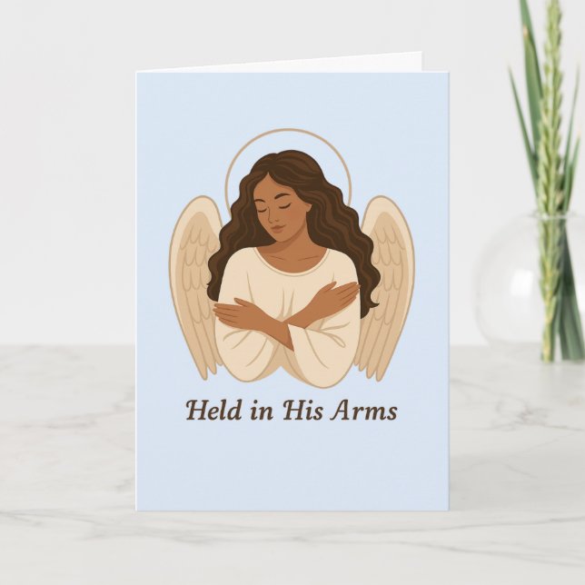 Held in His Arms Sympathy Card (Front)