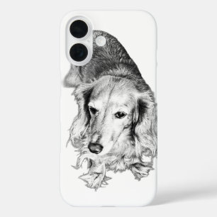 Held with Quiet Strength – Long-Haired Dachshund iPhone 16 Case